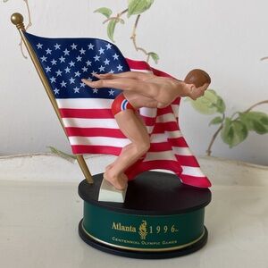 1996 Centennial Olympic Games Swimming Figurine American Flag - Hallmark 1992